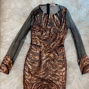 Black & gold sequin dress